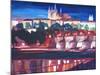 Prague - Hradschin with Charles Bridge-Markus Bleichner-Mounted Art Print