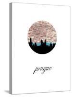 Prague Map Skyline-Paperfinch 0-Stretched Canvas