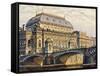 Prague National Theatre Form the Moldava River-null-Framed Stretched Canvas