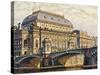 Prague National Theatre Form the Moldava River-null-Stretched Canvas