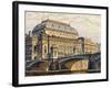 Prague National Theatre Form the Moldava River-null-Framed Giclee Print