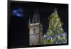 Prague Old Town Hall Tower and Christmas Tree.-Jon Hicks-Framed Photographic Print