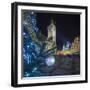 Prague Old Town Hall Tower and Christmas Tree.-Jon Hicks-Framed Photographic Print