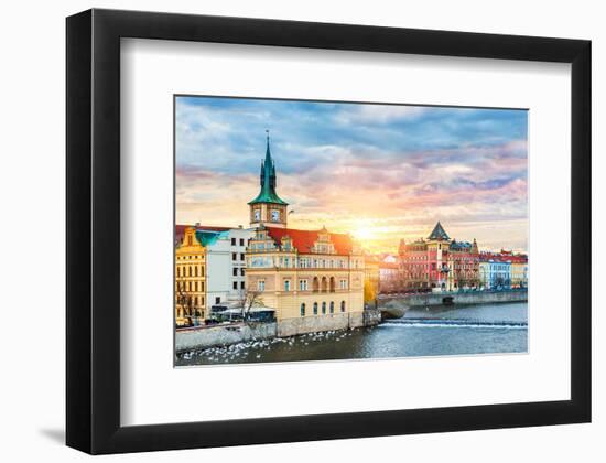 Prague Old Town & Vltava river-null-Framed Art Print