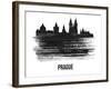Prague Skyline Brush Stroke - Black II-NaxArt-Framed Art Print
