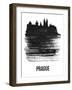 Prague Skyline Brush Stroke - Black-NaxArt-Framed Art Print