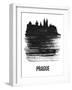 Prague Skyline Brush Stroke - Black-NaxArt-Framed Art Print