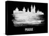 Prague Skyline Brush Stroke - White-NaxArt-Stretched Canvas