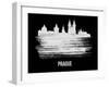 Prague Skyline Brush Stroke - White-NaxArt-Framed Art Print