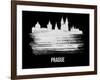 Prague Skyline Brush Stroke - White-NaxArt-Framed Art Print