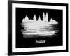 Prague Skyline Brush Stroke - White-NaxArt-Framed Art Print