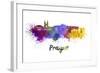 Prague Skyline in Watercolor-paulrommer-Framed Art Print