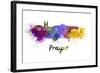 Prague Skyline in Watercolor-paulrommer-Framed Art Print