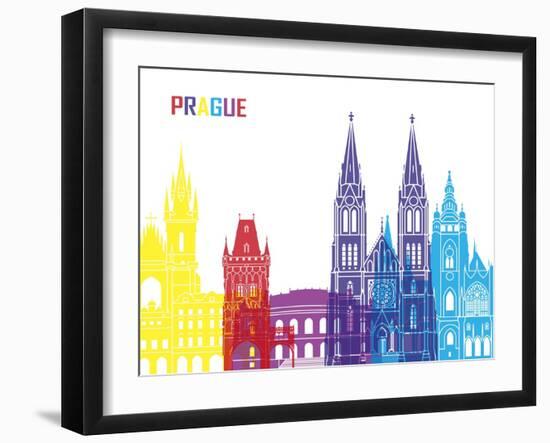 Prague Skyline Pop-paulrommer-Framed Art Print