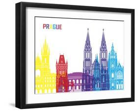 Prague Skyline Pop-paulrommer-Framed Art Print