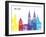 Prague Skyline Pop-paulrommer-Framed Art Print