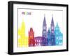 Prague Skyline Pop-paulrommer-Framed Art Print