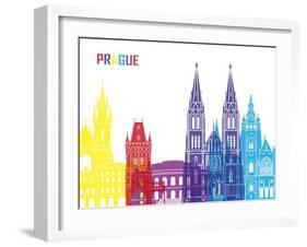 Prague Skyline Pop-paulrommer-Framed Art Print