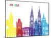 Prague Skyline Pop-paulrommer-Mounted Art Print