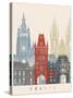 Prague Skyline Poster-paulrommer-Stretched Canvas