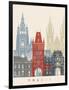 Prague Skyline Poster-paulrommer-Framed Art Print