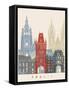 Prague Skyline Poster-paulrommer-Framed Stretched Canvas