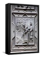 Prague, St. Vitus Cathedral, Central Portal, Western Facade, Bronze Door, Lower Left Panel-Samuel Magal-Framed Stretched Canvas