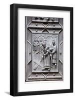Prague, St. Vitus Cathedral, Central Portal, Western Facade, Bronze Door, Lower Left Panel-Samuel Magal-Framed Photographic Print