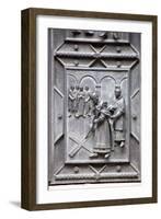 Prague, St. Vitus Cathedral, Central Portal, Western Facade, Bronze Door, Lower Left Panel-Samuel Magal-Framed Photographic Print