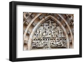 Prague, St. Vitus Cathedral, Central Portal, Western Facade, Tympanum Reliefs Above Bronze Door-Samuel Magal-Framed Premium Photographic Print