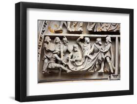 Prague, St. Vitus Cathedral, Central Portal, Western Facade, Tympanum Reliefs Above Bronze Door-Samuel Magal-Framed Photographic Print