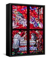 Prague, St. Vitus Cathedral, Chapel of the Holy Sepulcher, Stained Glass Window, Acts of Mercy-Samuel Magal-Framed Stretched Canvas