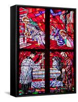 Prague, St. Vitus Cathedral, Chapel of the Holy Sepulcher, Stained Glass Window, Acts of Mercy-Samuel Magal-Framed Stretched Canvas