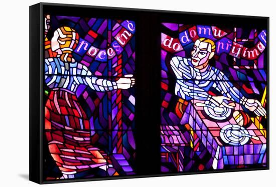 Prague, St. Vitus Cathedral, Chapel of the Holy Sepulcher, Stained Glass Window, Acts of Mercy-Samuel Magal-Framed Stretched Canvas