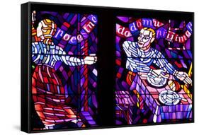 Prague, St. Vitus Cathedral, Chapel of the Holy Sepulcher, Stained Glass Window, Acts of Mercy-Samuel Magal-Framed Stretched Canvas