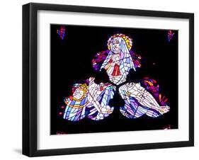 Prague, St. Vitus Cathedral, Chapel of the Holy Sepulcher, Stained Glass Window, Acts of Mercy-Samuel Magal-Framed Photographic Print