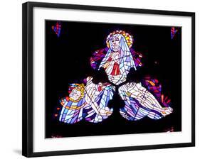 Prague, St. Vitus Cathedral, Chapel of the Holy Sepulcher, Stained Glass Window, Acts of Mercy-Samuel Magal-Framed Photographic Print