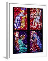 Prague, St. Vitus Cathedral, Chapel of the Holy Sepulcher, Stained Glass Window, Acts of Mercy-Samuel Magal-Framed Photographic Print