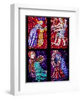 Prague, St. Vitus Cathedral, Chapel of the Holy Sepulcher, Stained Glass Window, Acts of Mercy-Samuel Magal-Framed Photographic Print