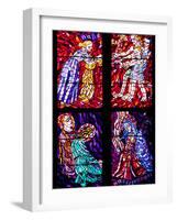 Prague, St. Vitus Cathedral, Chapel of the Holy Sepulcher, Stained Glass Window, Acts of Mercy-Samuel Magal-Framed Photographic Print