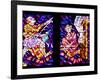 Prague, St. Vitus Cathedral, Chapel of the Holy Sepulcher, Stained Glass Window, Acts of Mercy-Samuel Magal-Framed Photographic Print