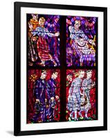 Prague, St. Vitus Cathedral, Chapel of the Holy Sepulcher, Stained Glass Window, Acts of Mercy-Samuel Magal-Framed Photographic Print