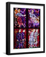 Prague, St. Vitus Cathedral, Chapel of the Holy Sepulcher, Stained Glass Window, Acts of Mercy-Samuel Magal-Framed Photographic Print