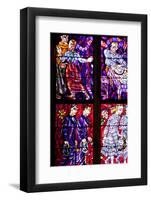 Prague, St. Vitus Cathedral, Chapel of the Holy Sepulcher, Stained Glass Window, Acts of Mercy-Samuel Magal-Framed Photographic Print