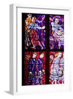 Prague, St. Vitus Cathedral, Chapel of the Holy Sepulcher, Stained Glass Window, Acts of Mercy-Samuel Magal-Framed Photographic Print