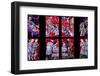 Prague, St. Vitus Cathedral, Chapel of the Holy Sepulcher, Stained Glass Window, Acts of Mercy-Samuel Magal-Framed Photographic Print