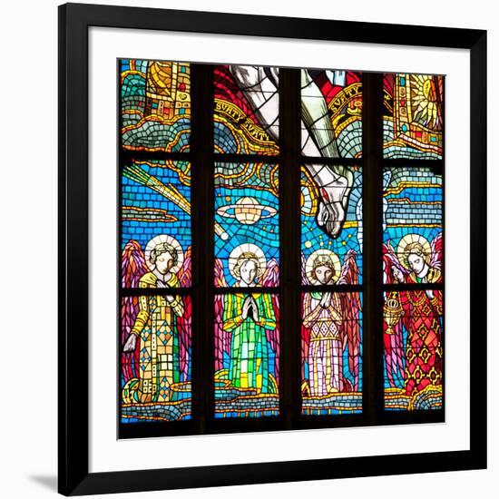 Prague, St. Vitus Cathedral, Chevet Windows, Central Window, The Holy Trinity-Samuel Magal-Framed Photographic Print