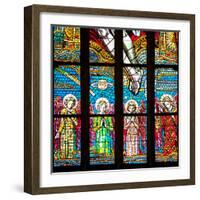 Prague, St. Vitus Cathedral, Chevet Windows, Central Window, The Holy Trinity-Samuel Magal-Framed Photographic Print