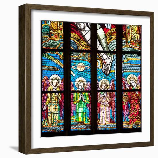 Prague, St. Vitus Cathedral, Chevet Windows, Central Window, The Holy Trinity-Samuel Magal-Framed Photographic Print