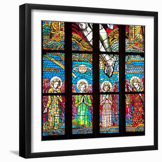 Prague, St. Vitus Cathedral, Chevet Windows, Central Window, The Holy Trinity-Samuel Magal-Framed Photographic Print